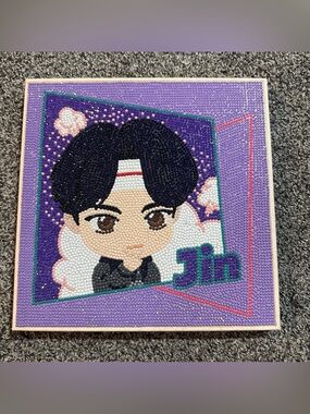 ILOVEPAINTING BTS Jin TinyTan Cubic  Painting Magic Door Design Completed 10x10”